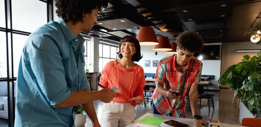 A creative team working together